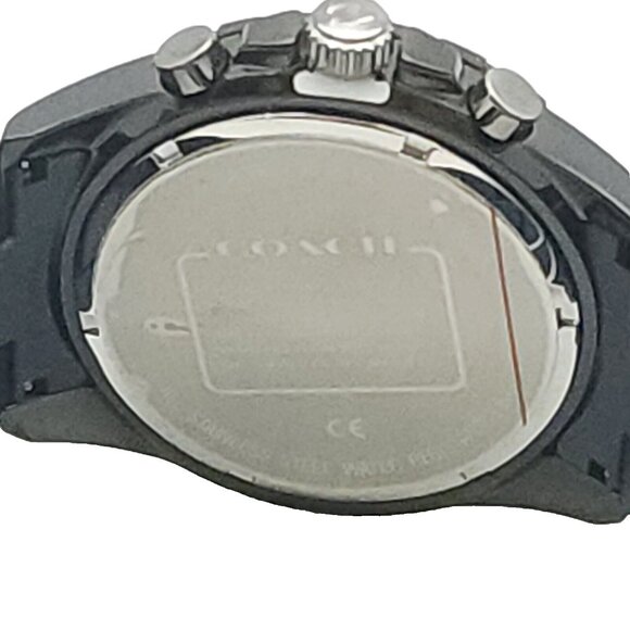 COACH KENT BLACK STAINLESS STEEL CHRONOGRAPH MENS WATCH 44MM - Picture 3 of 5